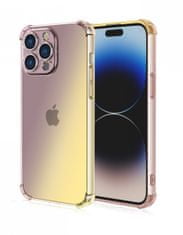 TopQ Kryt iPhone 15 Pro Max Shock duhový purpurovo-žlutý 99708
