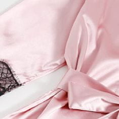 Dámský set na spaní: romantický župan s kraťasy a krajkovým spodním prádlem (top + kalhotky) | LUXESET