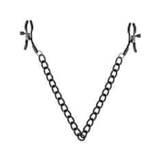 Easytoys Bedroom Fantasies Chain Nipple Clamps (Black), skřipce na bradavky