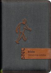 Bible Slovo na cestu s poznámkami - šedočerné džínové plátno