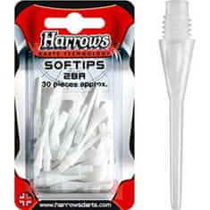 Harrows Hroty na šipky Dimple soft, plastové, bílé 30 ks/bal, 26mm, závit 2BA