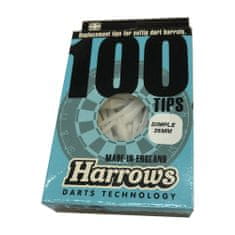 Harrows Hroty na šipky Dimple soft 26mm, plastové bílé 100 ks/bal, závit 2BA