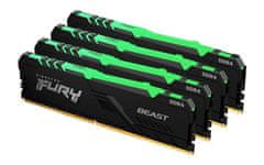 Kingston 32GB 3600MT/s DDR4 CL17 DIMM (Kit of 4) FURY Beast RGB