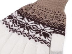 Kraftika 1pár šedá dámské / dívčí pletené rukavice norský vzor