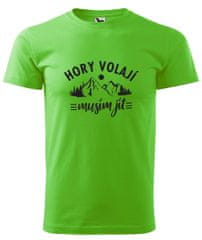Hobbytriko Dětské tričko na hory - Hory volají, musím jít Barva: Apple Green (92), Velikost: 6 let / 122 cm, Délka rukávu: Krátký rukáv