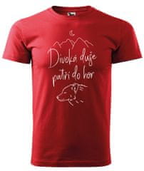 Hobbytriko Dětské tričko na hory - Divoká duše patří do hor Barva: Červená (07), Velikost: 6 let / 122 cm, Délka rukávu: Krátký rukáv