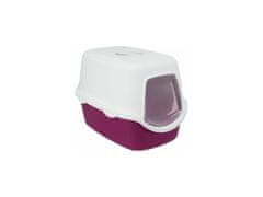 Trixie WC VICO kryté s dvířky, bez filtru 56 x 40 x 40 cm, vínová/bílá