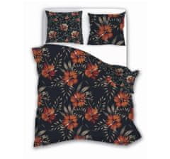 FARO Textil Bavlněné povlečení Elegant 028 160x200 černo-oranžové