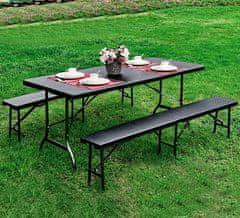 ModernHome Zahradní rozkládací stůl 180 cm ratan hnědý