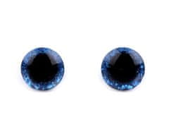 Kraftika 10sada (10) modrá jemná oči glitrové s pojistkou 10 mm