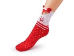 Kraftika 1pár béžová sob dámské / dívčí vánoční ponožky v dárkovém