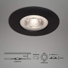 BRILONER BRILONER 3ks sada LED vestavné svítidlo, pr. 9 cm, stmívatelné, 5 W, černá IP44 BRI 7047-035