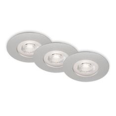 BRILONER BRILONER LED vestavná svítidla, pr.9 cm, 3x LED, 4,9 W, 480 lm, matný chrom BRI 7036-034