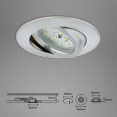 BRILONER BRILONER 3ks sada LED vestavné svítidlo, pr. 8,2 cm, 6,5 W, hliník BRI 7296-039