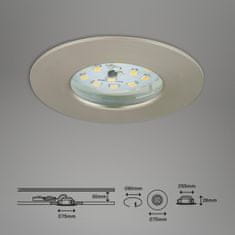 BRILONER BRILONER 3ks sada LED vestavné svítidlo, pr. 7,5 cm, 5,5 W, matný nikl IP44 BRI 7231-032