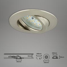 BRILONER BRILONER LED vestavné svítidlo, pr. 8,2 cm, 6,5 W, matný nikl BRI 7296-012