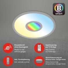 BRILONER BRILONER CCT svítidlo LED panel, RGB centrální světlo, pr. 45 cm, 24 W, 2400 lm, stříbrná BRILO 7396-014
