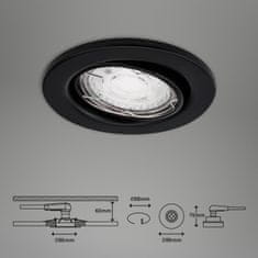 BRILONER BRILONER 3ks LED vestavné svítidlo, pr. 8,6 cm, 5 W, černá BRI 7147-035
