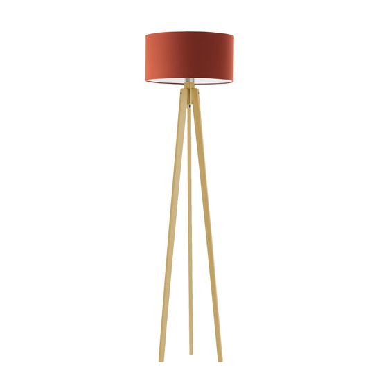 LYSNE.PL Designová dřevěná stojací lampa, osvětlení ložnice, stojací lampa s nožním spínačem, MIAMI, dub