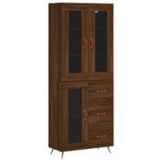 Vidaxl Skříň highboard hnědý dub 69,5 x 34 x 180 cm kompozitní dřevo