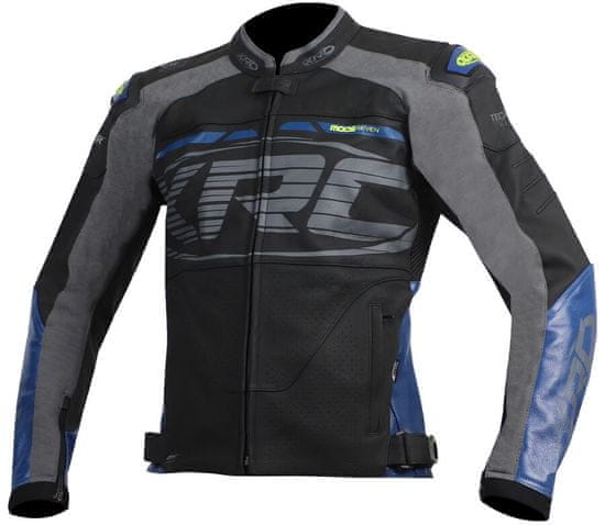 XRC Kožená bunda na moto blk/blue/grey
