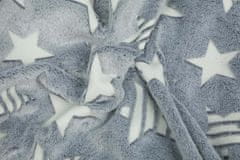 Svitap J.H.J.  Mikroplyšová svítící deka Hvězdy šedé 150x200 cm