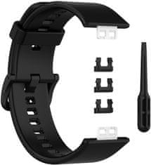 4wrist Silikonový řemínek pro Huawei Watch FIT, FIT SE, FIT new - Black