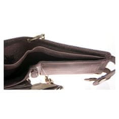 FLW Tmavě hnědá kožená peněženka s lebkou s 45 cm dlouhým řetízkem a karabinkou