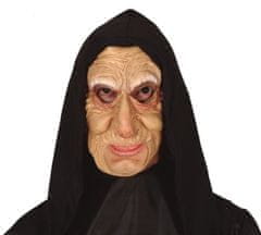 Maska čarodějnice - stará žená s šátkem - HALLOWEEN