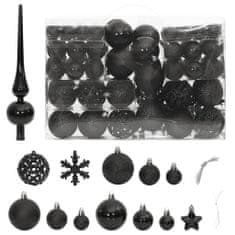 Petromila 111dílná sada vánočních ozdob černá polystyren