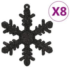 shumee 111dílná sada vánočních ozdob černá polystyren