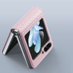 Dux Ducis Bril z eko kůže obal na Samsung Galaxy Z Flip 5 Pink