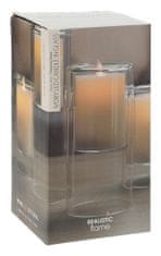 Ivory Svíčka LED pr.10x20cm, blikající plamen, ve skle