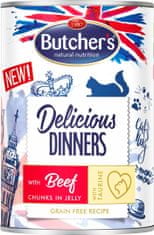 shumee Butcher's Delicious Dinners kousky s hovězím masem v želé 400g