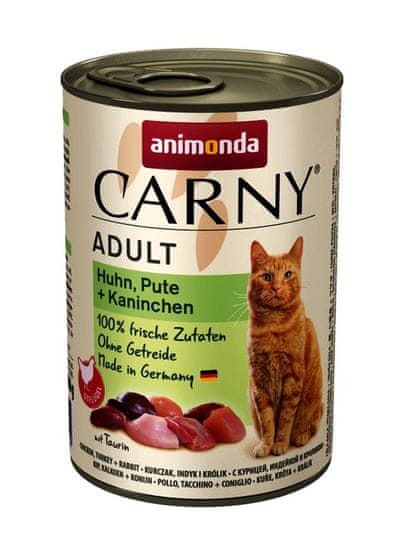 shumee ANIMONDA Carny Adult příchuť: kuře, krůta, králík - mokré krmivo pro kočky - 400g
