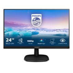 shumee Monitor Philips 243V7QJABF/00 (23,8"; IPS/PLS; FullHD 1920x1080; DisplayPort, HDMI, VGA; černý)