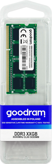 shumee Paměť GoodRam GR1600S364L11/8G (DDR3 SO-DIMM; 1x8GB; 1600MHz; CL11)