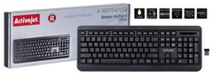 shumee Bezdrátová klávesnice Activejet K-3807SW černá, napájená 1x 1,5V AAA baterií