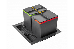 GTV Odpadkové koše oddělení AxiSpace, pro šířku zásuvky 600 mm, 1X15L; 2X7L