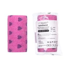 Vitammy Autoband Samolepící bandáž s potiskem srdíčka, růžová, 10cmx450cm