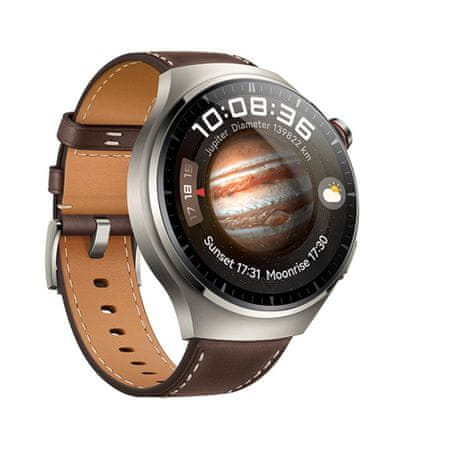 Chytré hodinky Huawei Watch 4 Pro LTE brown, elegantní chytré hodinky, sledování tepu, spánku, tréninkový režim, dlouhá výdrž, vodotěsné, GPS, Glonass, Galileo QZSS BDS dlouhá výdrž baterie, telefonování, hudební přehrávač, AMOLED displej velká interní paměť obnovovací frekvence vysoký jas čitelnost na přímém slunci sportovní design NFC zabudovaná eSIM oboustranná komunikace bez přítomnosti telefonu vodotěsnost 5ATM 100+ sportovních režimů vyměnitelné ciferníky LTE WiFi Bluetooh 5.2 výkonné smartwatch luxusní chytré hodinky SpO2 měření stresu měření tělesné teploty analýza spánku osobní trenér fyzická aktivita nerezová ocel kvalitní materiál