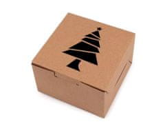 Kraftika 10ks hnědá přírodní stromeček vánoční papírová krabička