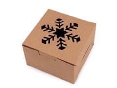 Kraftika 10ks hnědá přírodní vločka vánoční papírová krabička