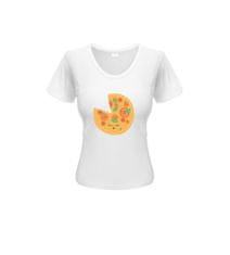 Happy Glano Dámské triko Pizza - bílá Dámská velikost: XL