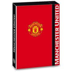 FotbalFans Červený Box na Sešity Manchester United FC, Velikost A4, Odolný