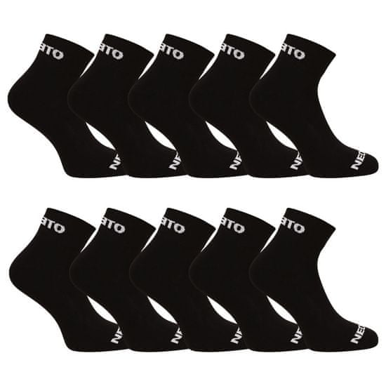 Nedeto 10PACK ponožky kotníkové černé (10NDTPK001-brand)