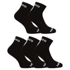 Nedeto 5PACK ponožky kotníkové černé (5NDTPK001-brand) - velikost M