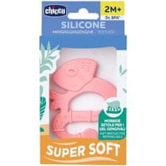 Chicco Kousátko silikonové Super Soft Chameleon růžový 2m+