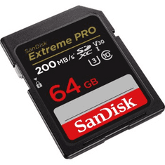 SanDisk Extreme PRO 64GB SDXC Memory Card 200MB/s and 90MB/s, UHS-I, Class 10, U3, V30