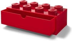 LEGO Úložný box stolní 8 se zásuvkou - červený